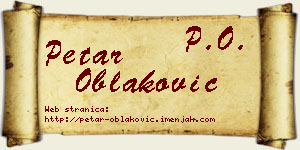Petar Oblaković vizit kartica